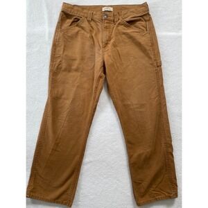 Blue Mountain Carpenter Pants Mens 34x30 Brown Cotton Canvas Utility Workwear